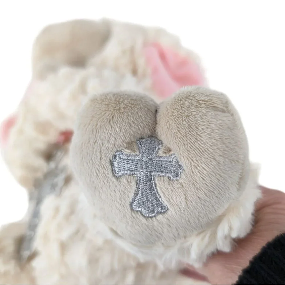Ganz Serenity Lamb w/Crib Cross Jesus Loves Me Plush Stuffed Animal‎ Cream Pink